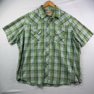 Wrangler Sawtooth Western Fashion Pearl Snap Button Up Mens Size 2XL